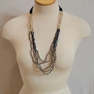 Handcrafted beaded necklace multi colored